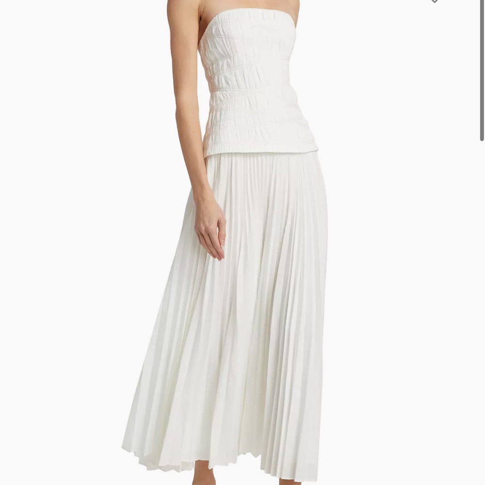 Acler Bristol Strapless Mini Dress in Ivory